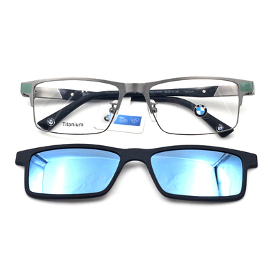 BMW寶馬 磁鐵套鏡偏光夾片純鈦眼鏡框男士近視太陽鏡 配鏡 B65001